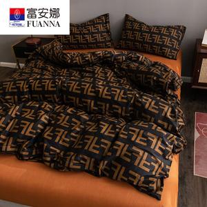 Fuanna Комплект постельного белья из 3 предметов (простыня на резинке 120 см, пододеяльник 150х200 см), цвет Double F, 100% хлопок