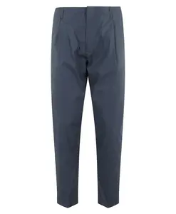 Синие брюки-морковки из хлопкового поплина Dondup, синий