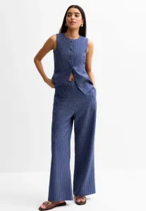 Брюки в тонкую полоску с широкими штанинами, классические брюки от костюма New Look, Blue Pattern