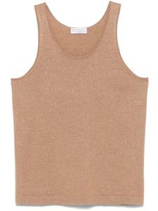 Brunello Cucinelli топ с люрексом, коричневый