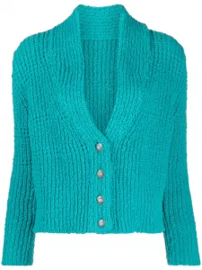 Укороченный кардиган с V-образным вырезом Fortela, синий