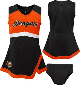 Одежда команды НФЛ для малышей, платье Cincinnati Bengals Cheer NFL Team Apparel