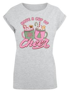 Футболка F4NT4STIC Extended Shoulder T-Shirt Have a Cup of Cheer Weihnachten, пятнистый серый