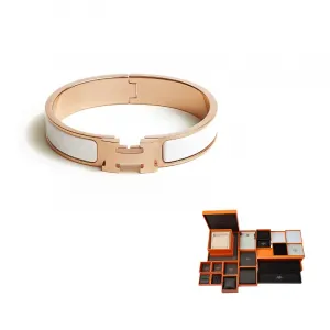 HERMES Эмалевые браслеты для женщин White/Rose Gold