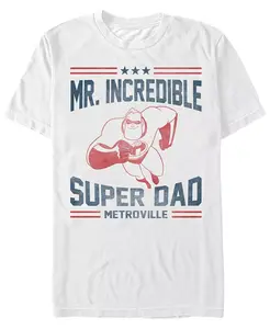 Футболка мужская Disney Pixar "The Incredibles" Mr. Super Dad Metroville с короткими рукавами Fifth Sun, белый