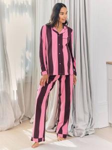 Полосатый комплект пижамы для беременных с пуговицами Chelsea Peers, Pink