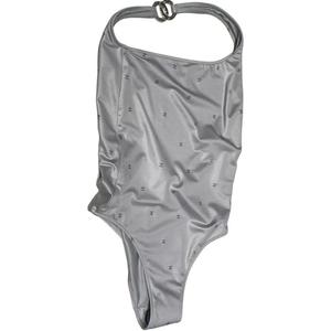 Купальник слитный женский Chanel, серебристый