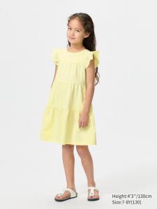 Комбинированное платье с коротким рукавом Uniqlo, 42 yellow