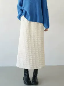 Стеганая юбка с разрезами. Женская юбка Doux Belle, цвет Beige