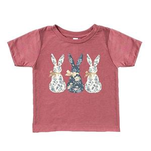 Футболка с принтом Three blue willow bunnies для малышей The Juniper Shop, Mauve