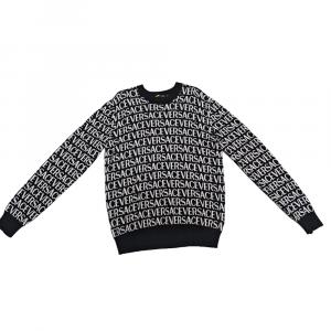 VERSACE Трикотажный свитер мужской черный