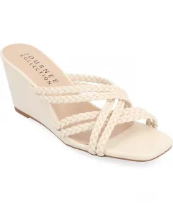 Женские сандалии Baylen на платформе с плетеными ремешками Journee Collection, загар/бежевый