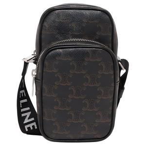 CELINE Сумка-мессенджер Triomphe из кожи, кроссбоди, мини-рюкзак через плечо мужская желто-коричневая