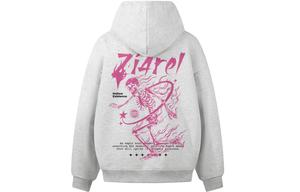 Толстовка Unisex Hooded Moderate Heavyweight ZIAREL, белый heather серый