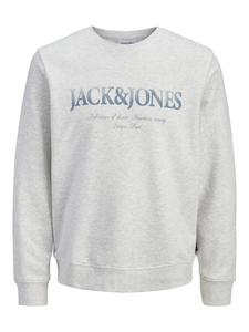 JACK & JONES Junior Повседневная толстовка с круглым вырезом JJDEVIN белого меланжевого цвета