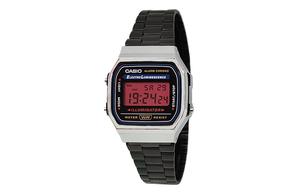CASIO Мужские часы Retrofit Series с кварцевым механизмом, стальной браслет, черный циферблат
