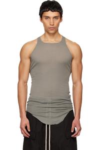 Rick Owens Базовая ребристая майка серого цвета с изображением храма