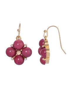 Серьги-Подвески из розово-бордового хаулита 2028, pink