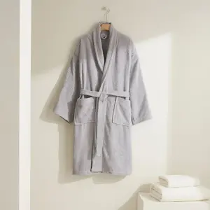 Хлопковый халат 380 гр/м2 Zafiro Basics El Corte Inglés, серый