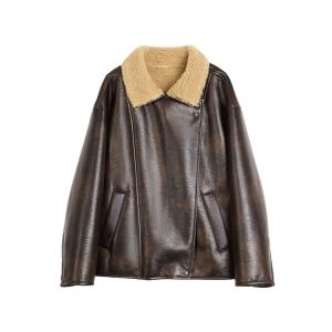 ELLE Кожаная куртка Women's Dark Brown