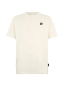 Футболка с круглым вырезом и монограммой Philipp Plein, бежевый