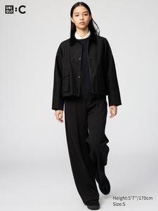 Прямые брюки из футера (удлиненные) Uniqlo, 09 black