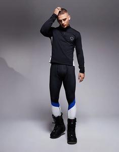 Леггинсы из флиса с полосками на спине черного цвета South Beach