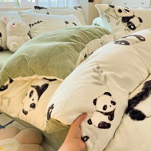 Disney Пододеяльник из молочного велюра 220х240 см, 2.0 м, флис, цвет Xiaoxiongmao