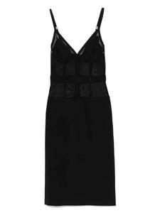 Платье миди из креп-тюля Elisabetta Franchi, черный