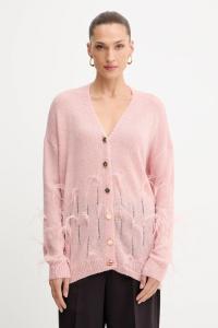 Кардиган из смесовой шерсти Fracomina, розовый
