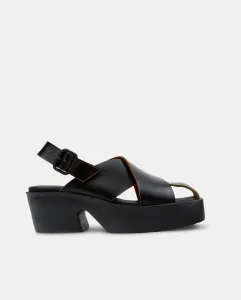 Женские кожаные босоножки на каблуке Billie Camper, черный