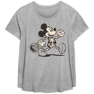 Футболка с струящимся рисунком большого размера Disney's Mickey Mouse Funny Bones Trick Or Treater, цвет Heather Gray