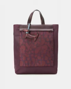 Рюкзак с передним карманом и реверсивным принтом Jo & Mr. Joe, бордовый