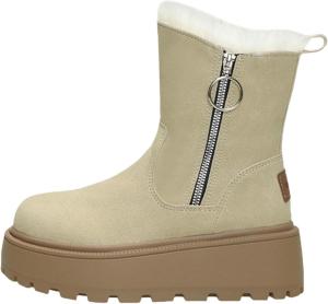 Женские зимние ботинки на платформе с противоскользящей подошвой, утепленные, модные, с боковой молнией, защита от холода, с меховой подкладкой, высокие, с толстой подошвой, снегоступы Generic, Apricot