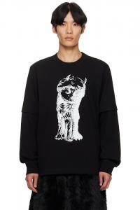 Футболка из хлопка "Где обитают дикие твари" Sacai, черный