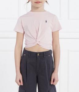 Футболка детская Polo Ralph Lauren короткая с логотипом, розовый