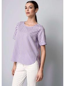 Alba Moda Полосатая блузка с короткими рукавами сиреневого цвета