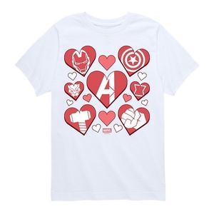 Футболка с принтом Marvel Avengers Valentine's Icons для мальчиков 8-20 Marvel, White