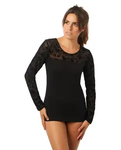 Женская футболка из модала с длинным рукавом Promise, черный