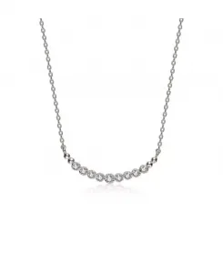 Ожерелье из стерлингового серебра с кубическим цирконием в оправе Genevive, silver