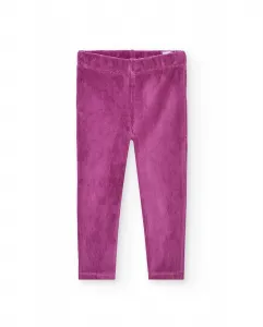 Простые детские брюки из микровельвета Boboli, фиолетовый