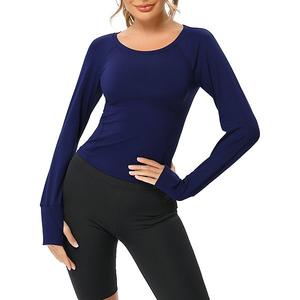 Женская компрессионная майка для тренировок moisture-wicking для йоги, бега и зала Elitechoice, Navy Blue