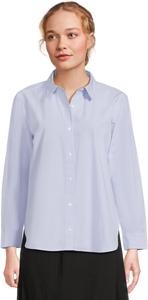 Рубашка Eileen Fisher Petite Striped Poplin Classic Collar Long Shirt, цвет Myrtle