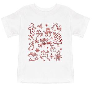 Футболка с коротким рукавом с новогодними рисунками для малышей The Juniper Shop, White