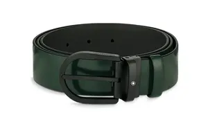 Montblanc Мужской кожаный ремень, черный, 3,5 см