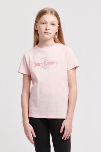 Футболка для девочки классического кроя со стразами Juicy Couture, розовый