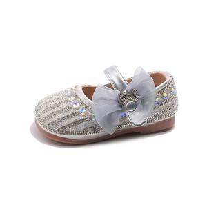 Низкие детские кожаные туфли для детей 3–7 лет TONYBEAR, серебряный