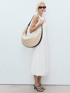 Платье-трапеция без рукавов миди Pumpkin Mango, White