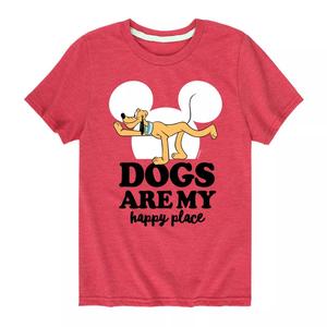 Футболка Disney Pluto Dogs Happy Place для мальчиков 8–20 лет Licensed Character, красный