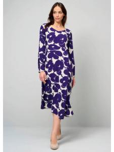 Alba Moda Платье с графическим рисунком белого/темно-фиолетового цвета